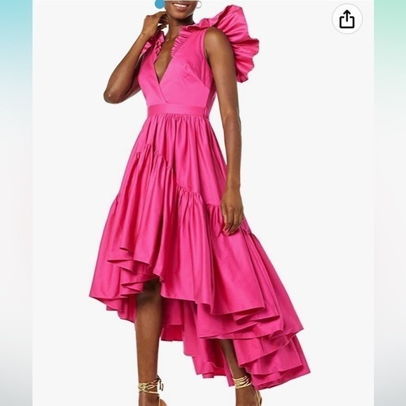 Making the Cut Season 3 Episode 1 Winning Look Sienna's Ruffle High-Low Dress - Picture 2 of 15